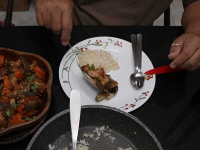 Dining table with solid granite top