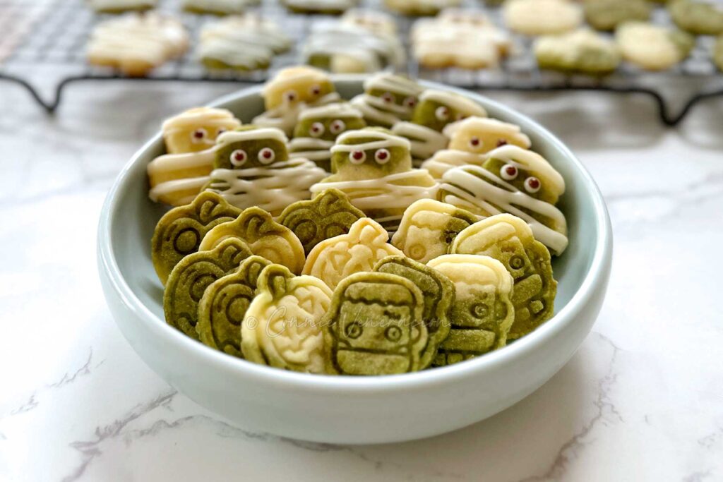 Halloween matcha cookies