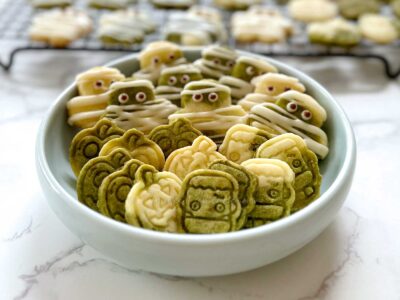 Halloween matcha cookies