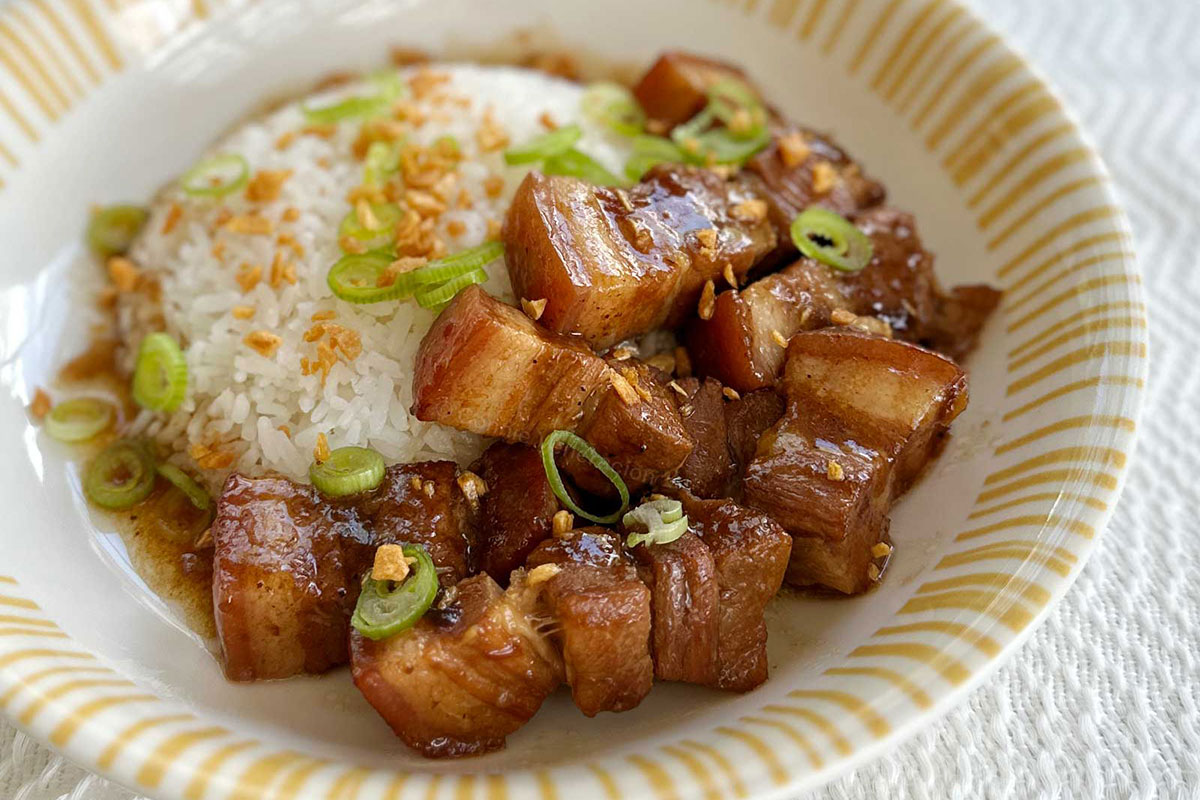 Pork adobo with lechon sauce