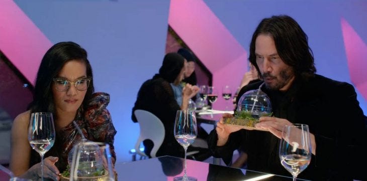 Aling Wong and Keanu Reeves (Scene from “Always Be My Maybe” | Image credit: Netflix)