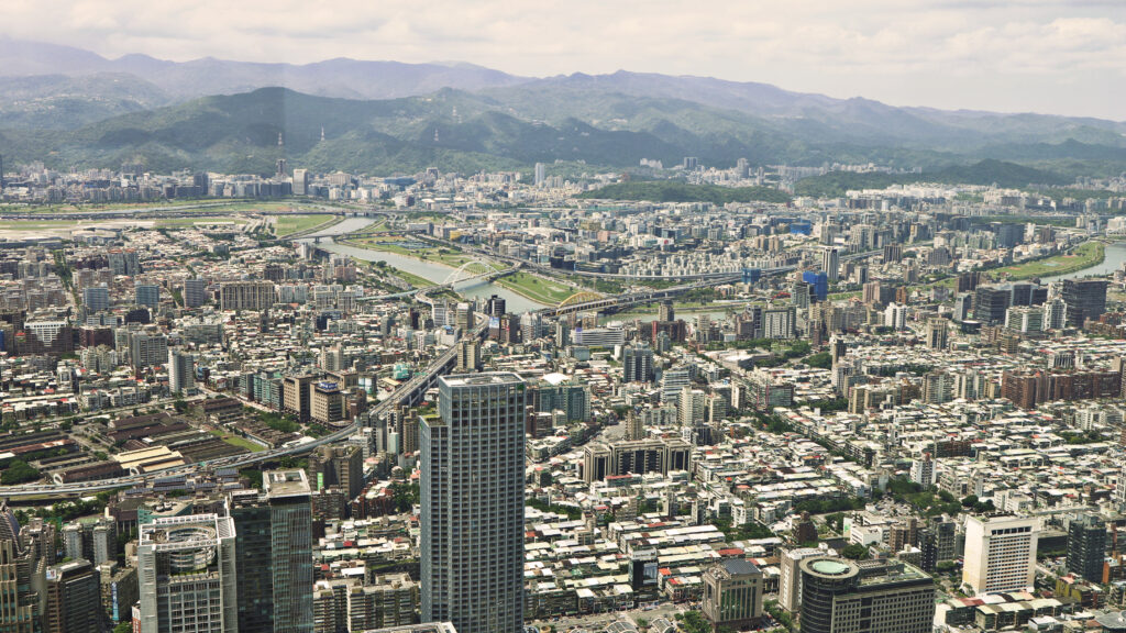 Taipei and surrounding areas voewed from Taipai 101
