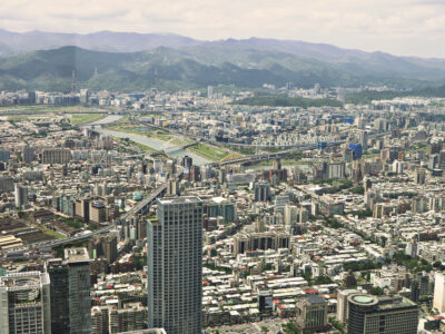 Taipei and surrounding areas voewed from Taipai 101
