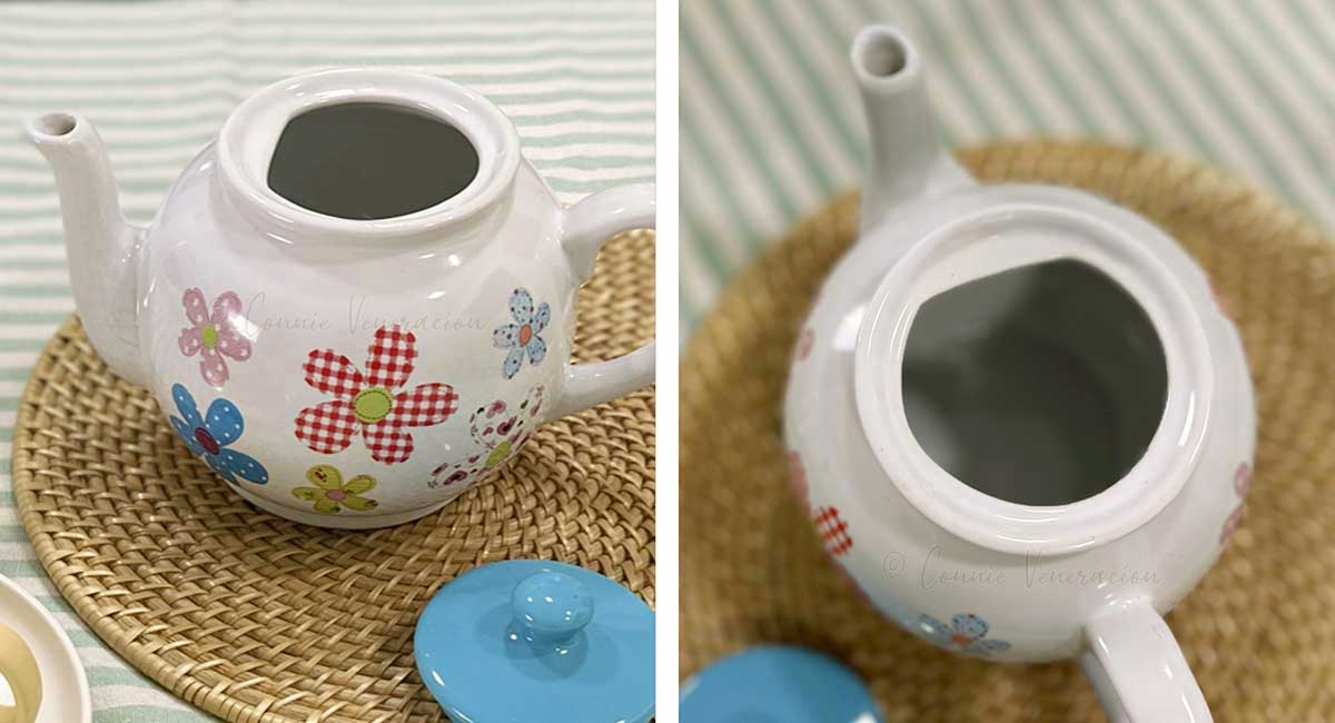 Ceramic teapot with no strainer